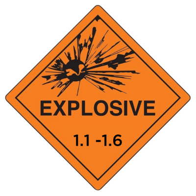 Explosive Materials Caution Sign